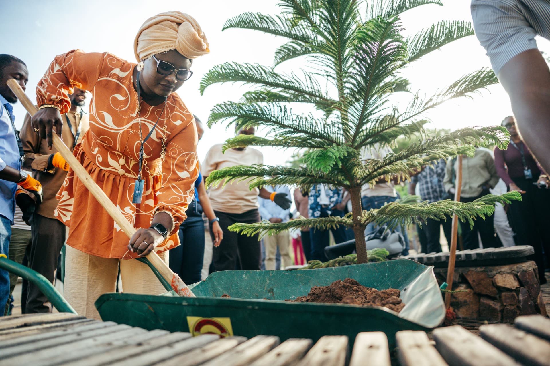 Documentary photography of a community tree planting