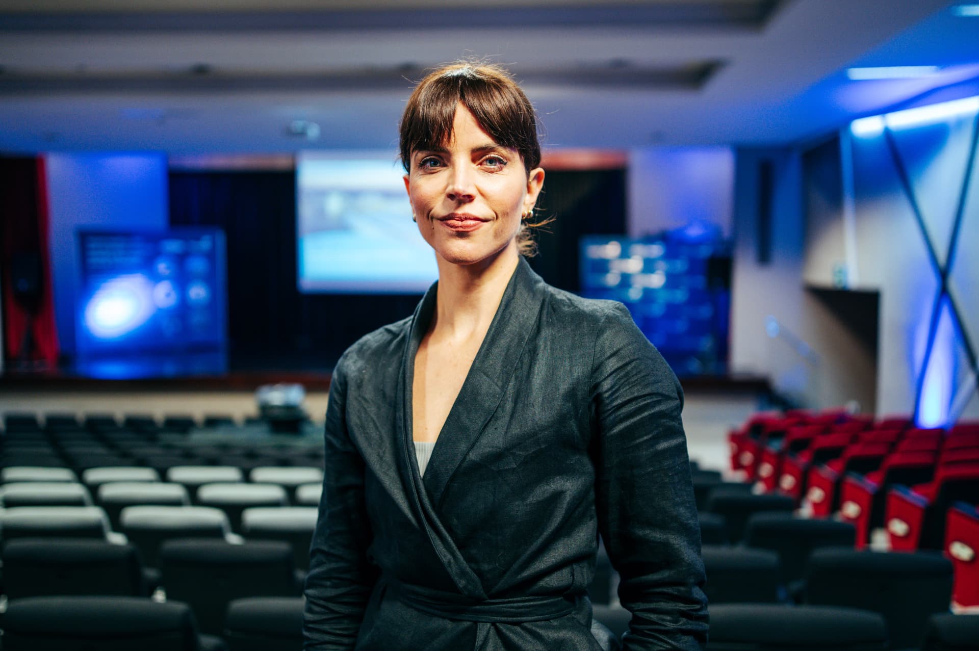 Corporate portrait in an auditorium