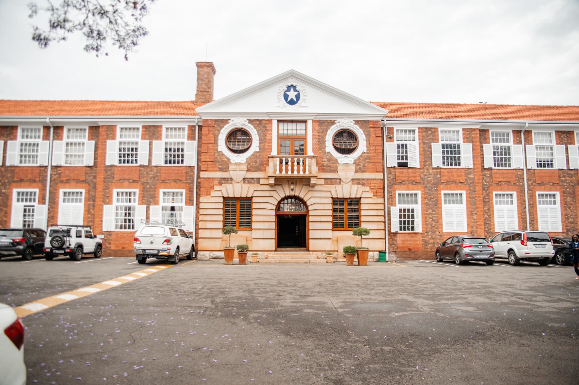Heritage brick school building exterior